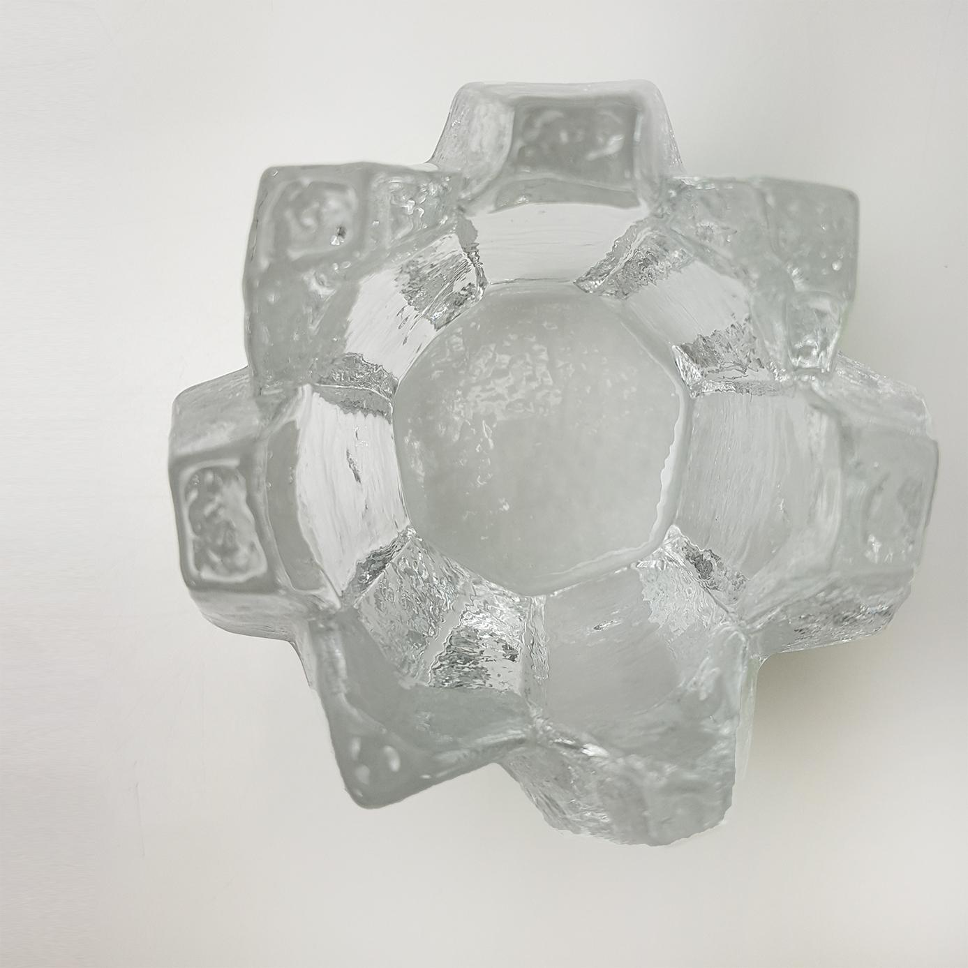 Late 20th Century Pair of Crystal Glass Votive Candleholders by Kosta Boda for Orrefors