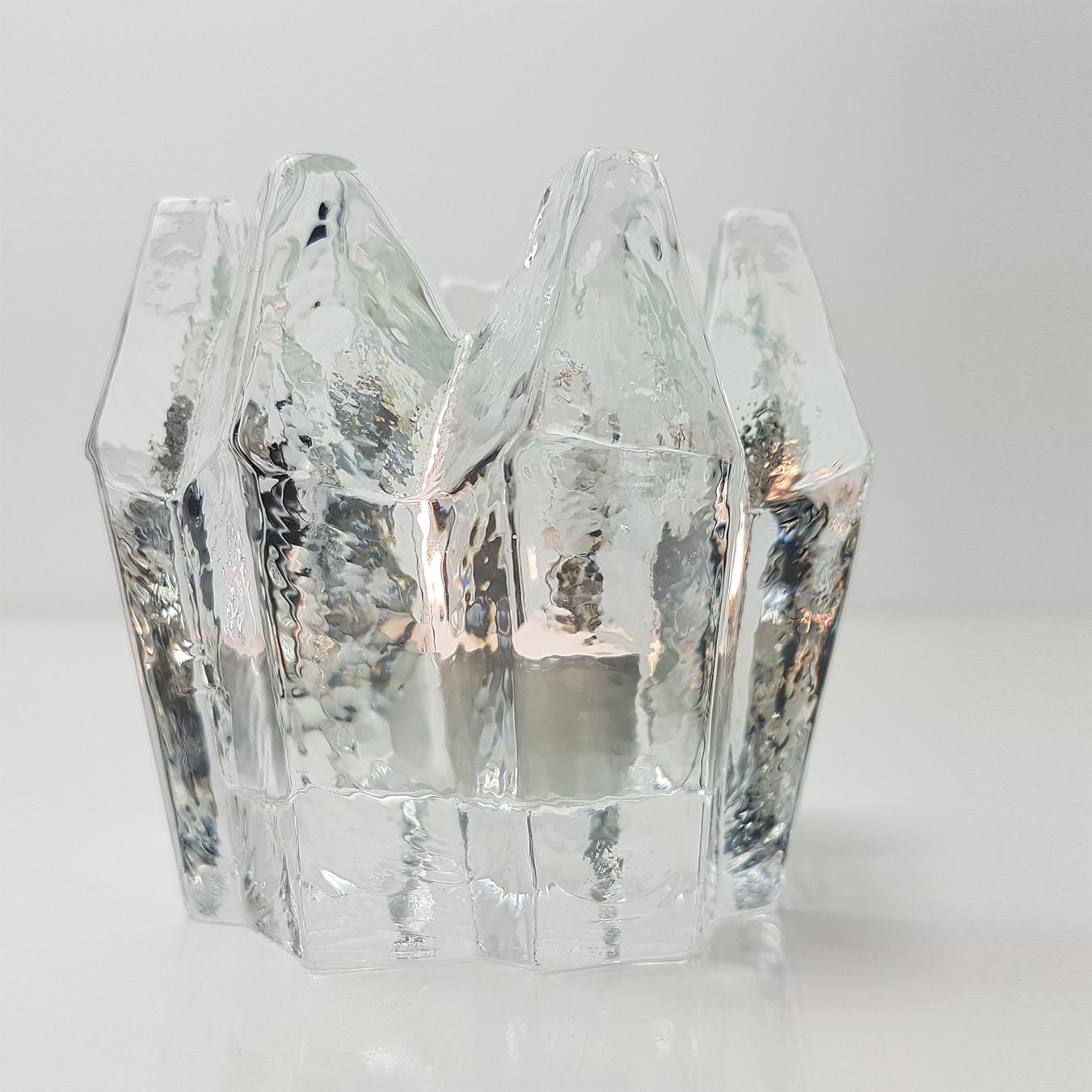 Pair of Crystal Glass Votive Candleholders by Kosta Boda for Orrefors 3