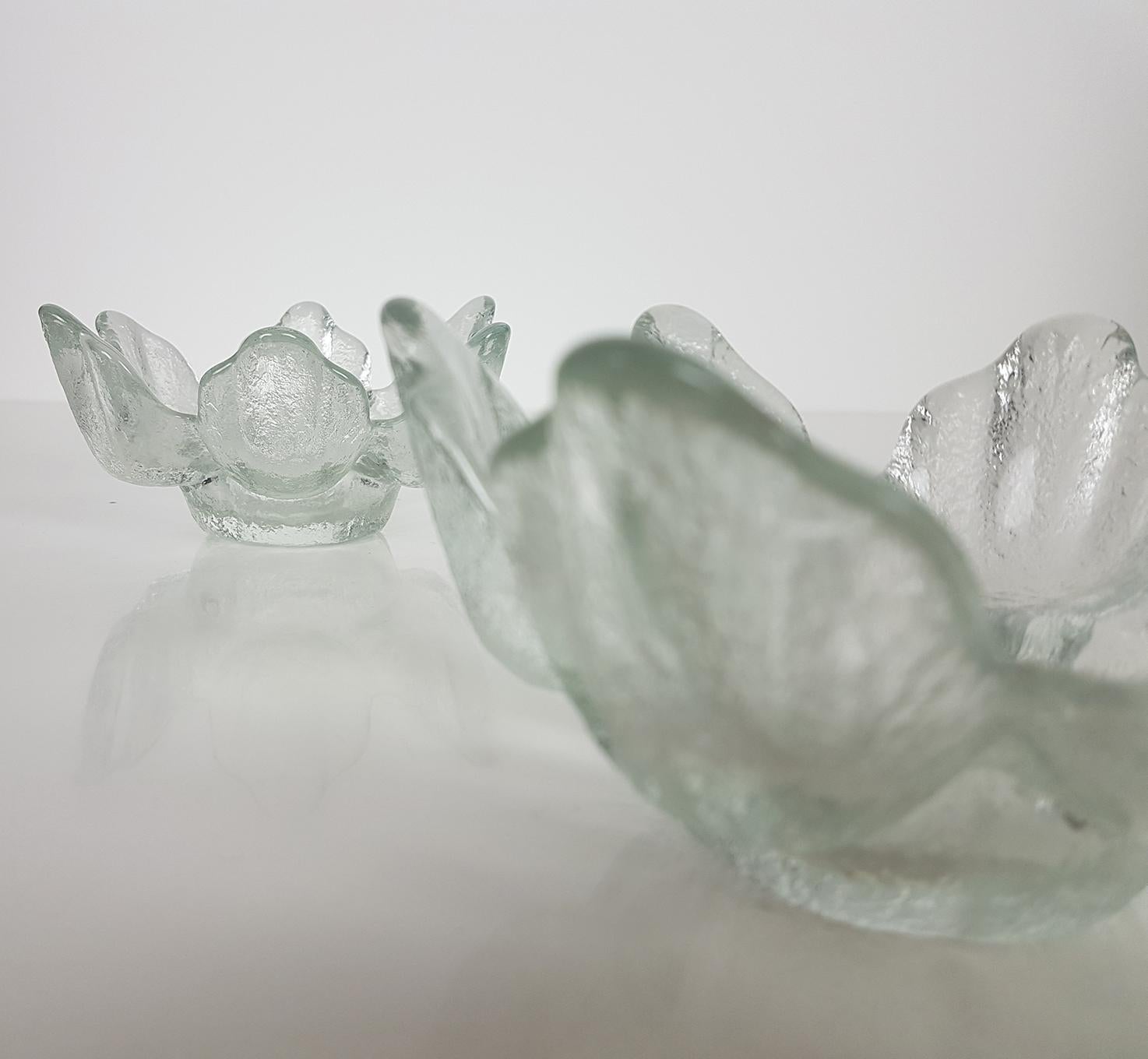 Modern Pair of Crystal Glass Votive Candleholders by Kosta Boda for Orrefors, Sweden