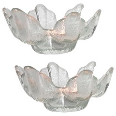 Pair of Crystal Glass Votive Candleholders by Ravenhead, England