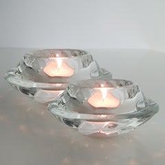 Pair of Crystal Glass Votive Candleholders by Royal Copenhagen
