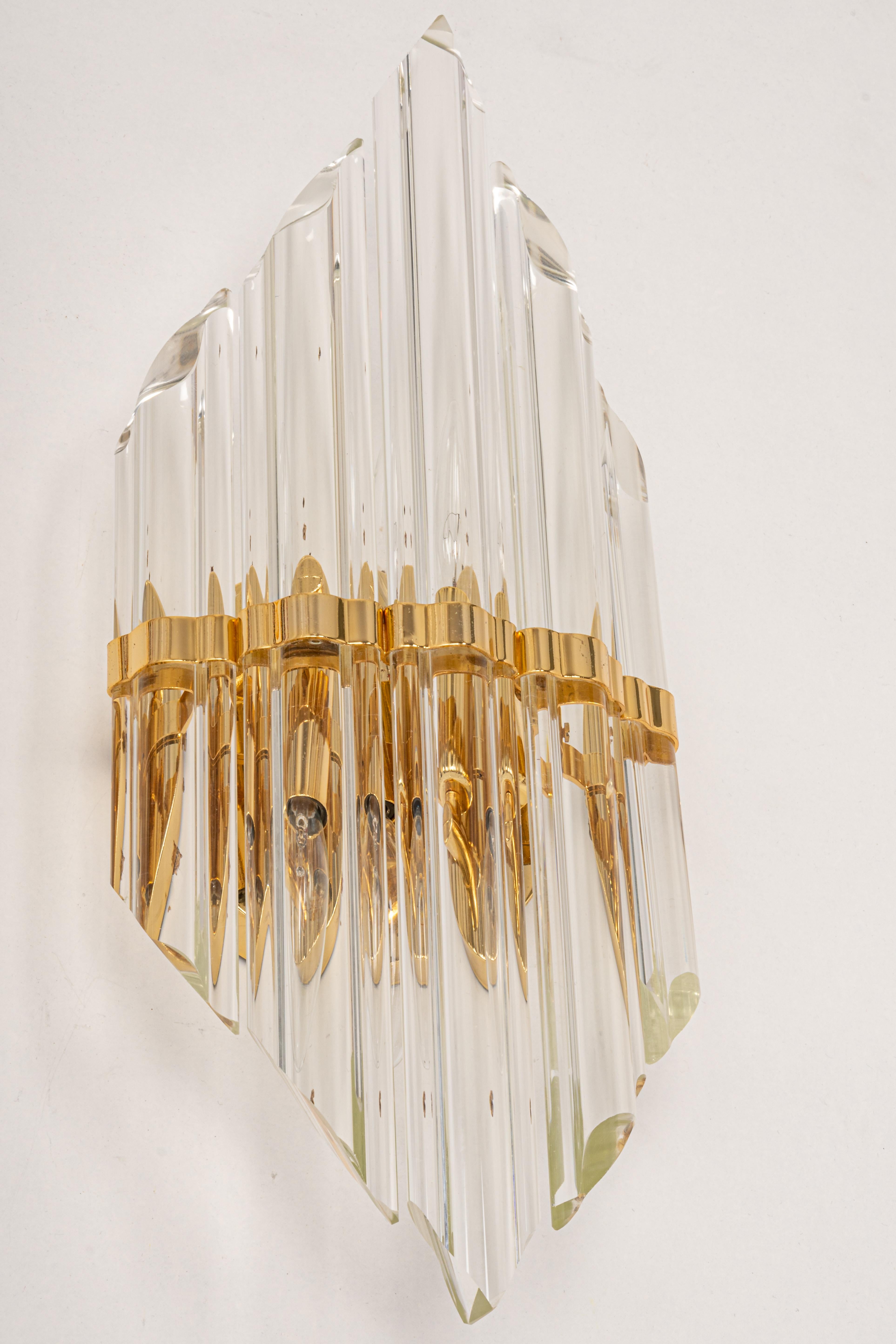 Wandleuchten aus Kristallglas im Venini-Stil, Italien, 1970er Jahre, Paar im Angebot 1