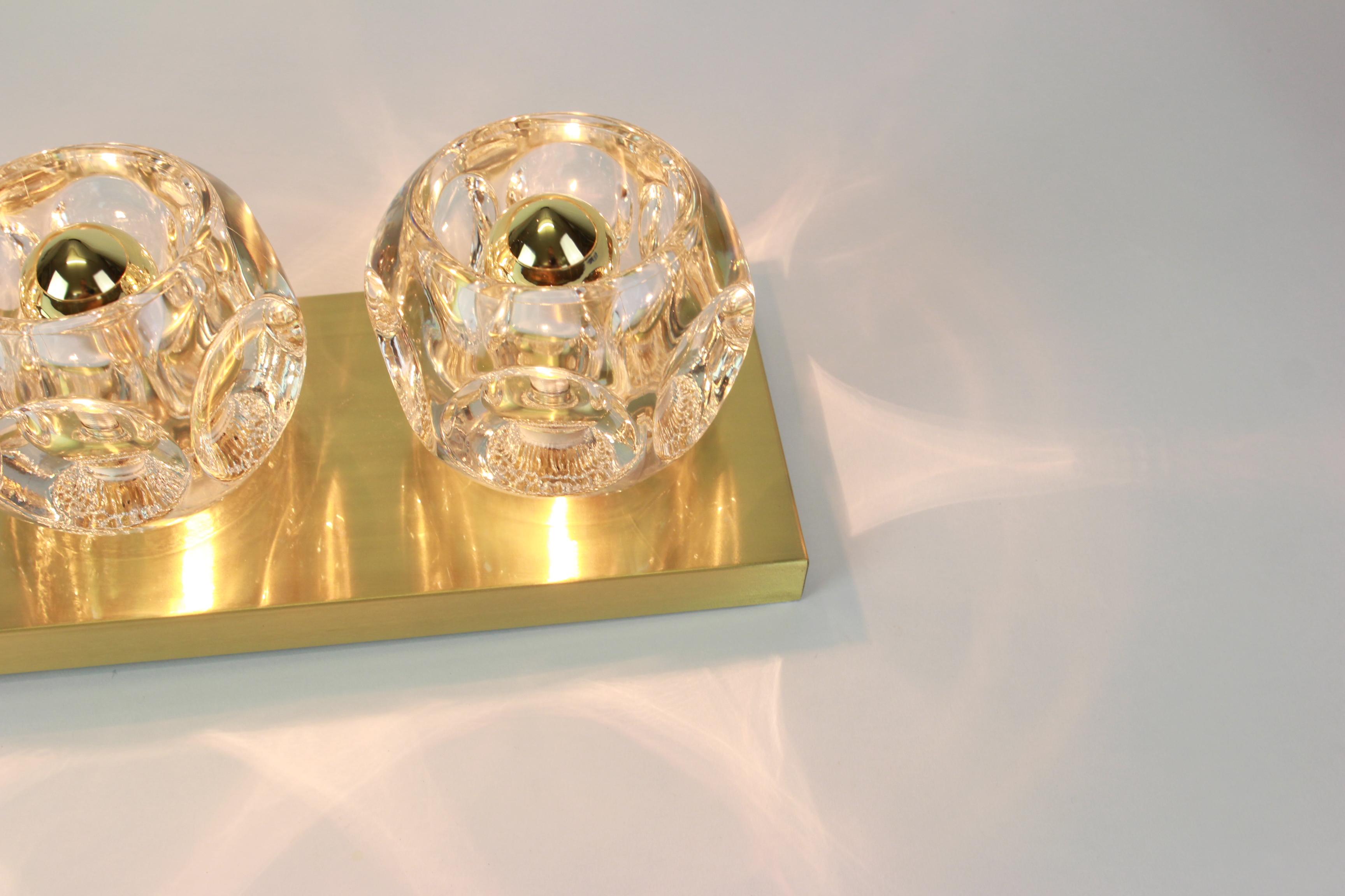 Pair of Crystal Glass Wall Sconces Design by Sciolari for Peill & Putzler 3