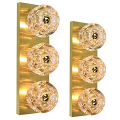 Pair of Crystal Glass Wall Sconces Design by Sciolari for Peill & Putzler