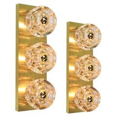 Pair of Crystal Glass Wall Sconces Design by Sciolari for Peill & Putzler
