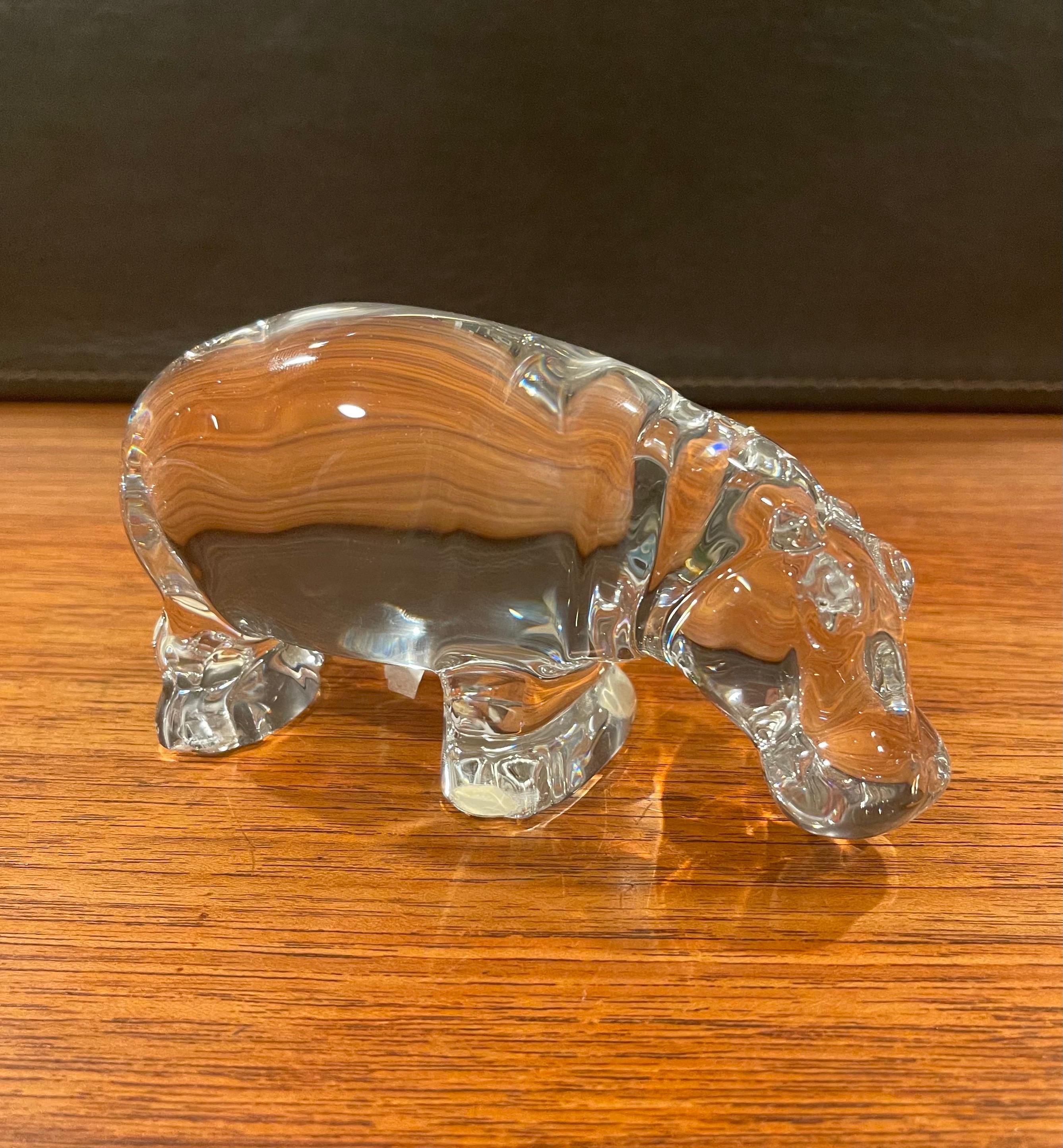 French Pair of Crystal Hippos by Baccarat
