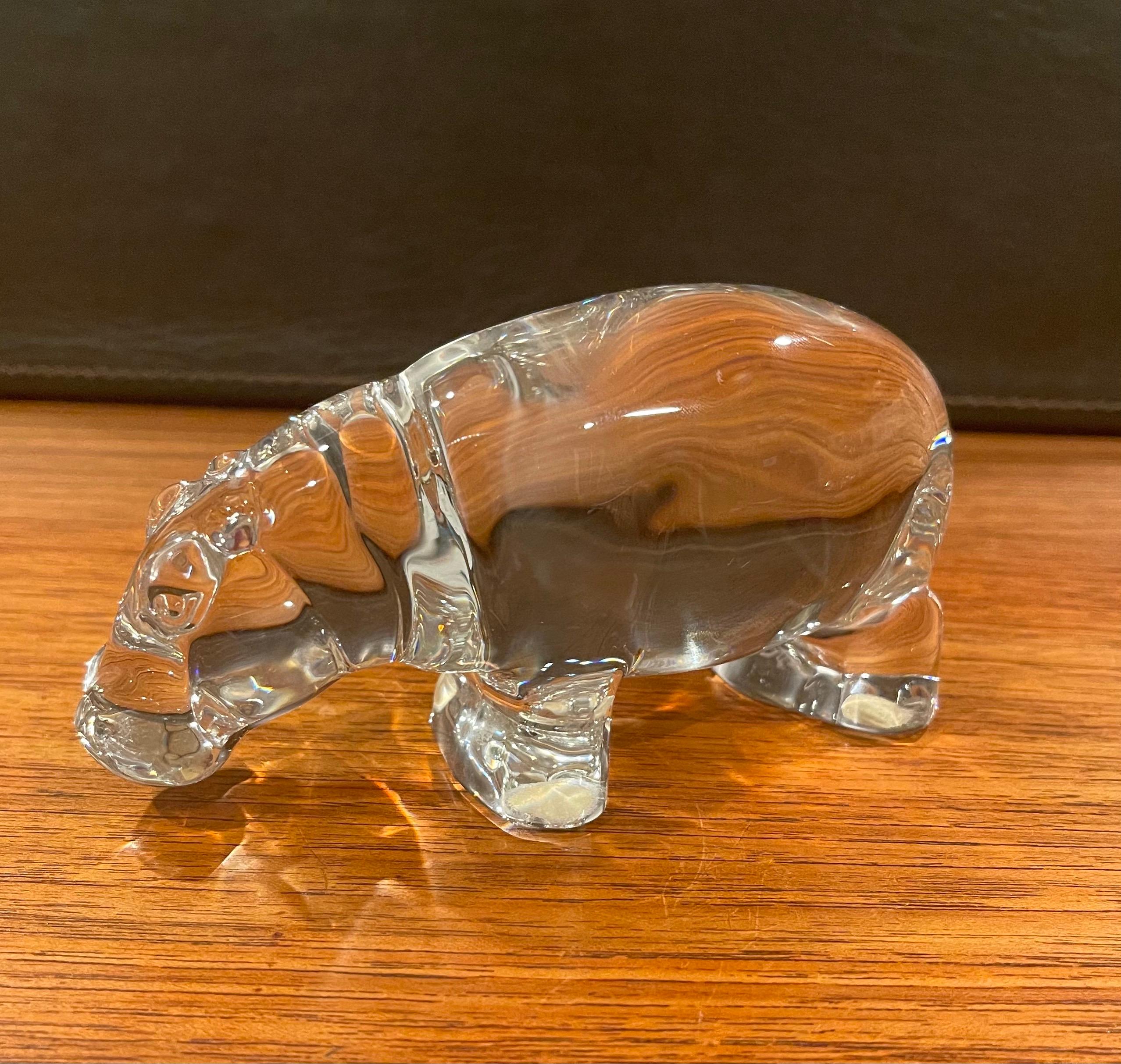 Pair of Crystal Hippos by Baccarat 1