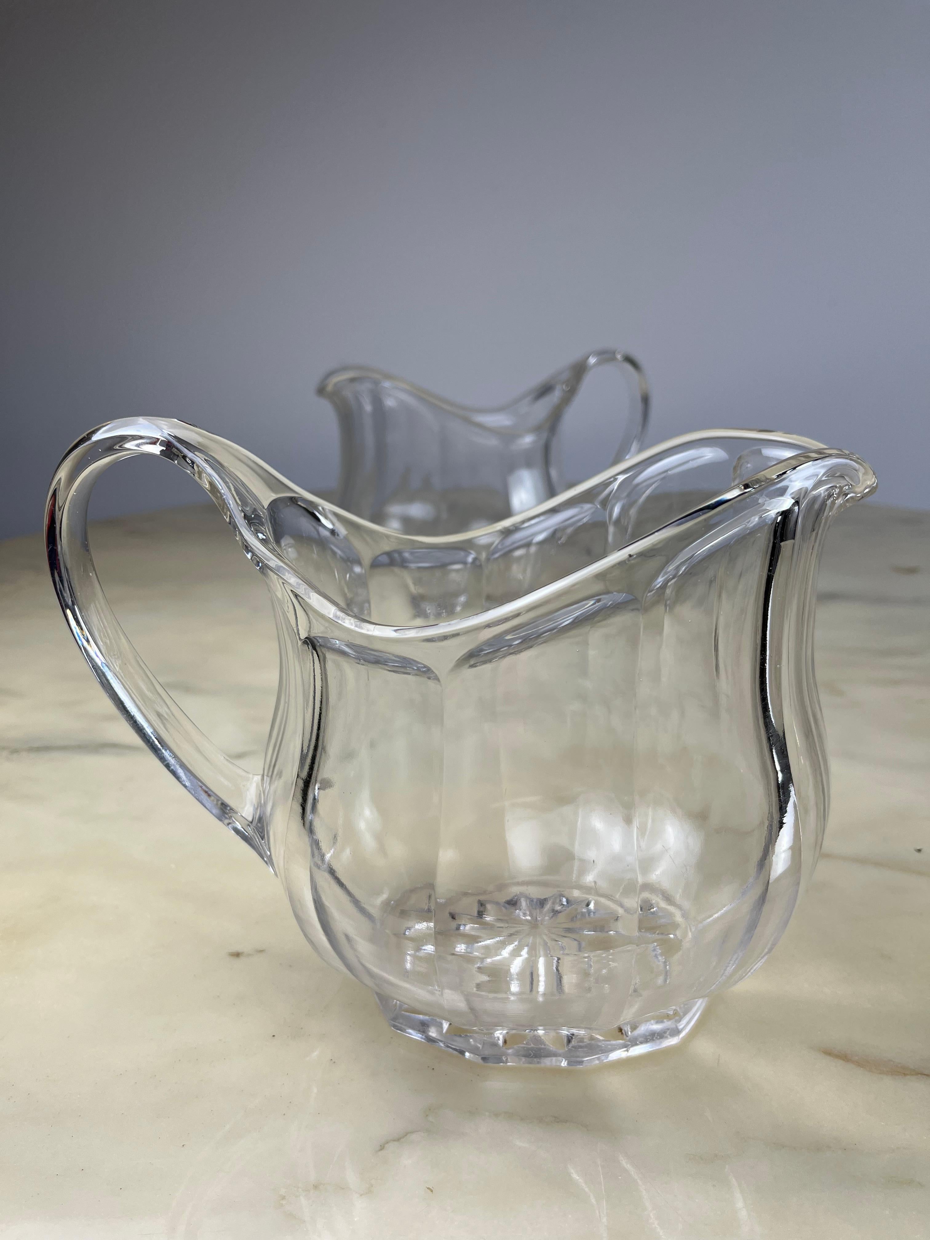 Set Of 2 Mid-Century Crystal Jugs 1960s For Sale 6