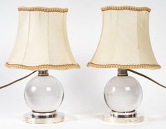 Pair of crystal lamps by Jaques ADNET 1940