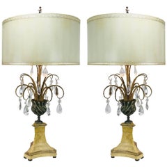 Pair of Crystal Lamps