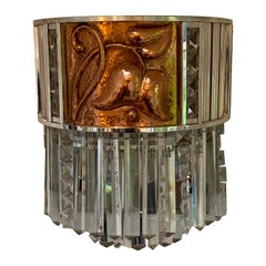 Pair of Crystal, Nickel and Copper Wall Sconces by J & L Lobmeyr
