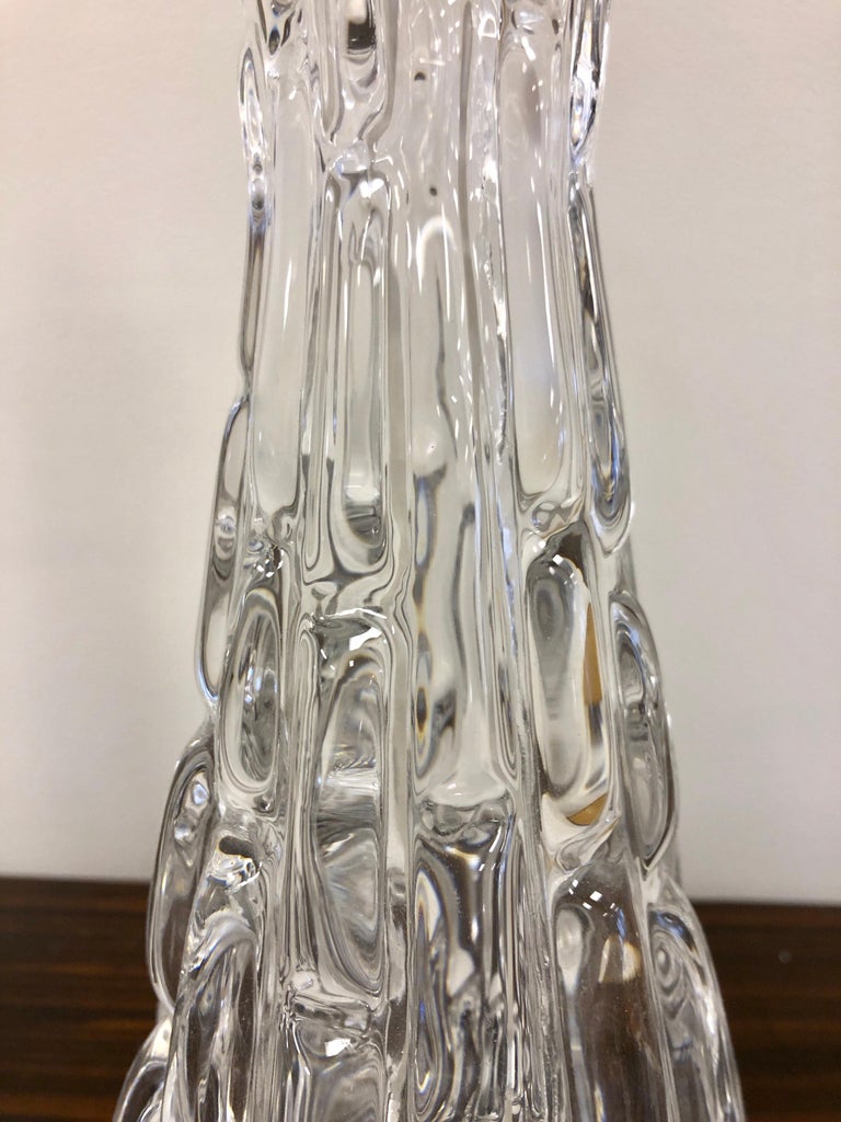 Mid-20th Century Pair of Crystal Orrefors Table Lamps by Carl Fagerlund For Sale