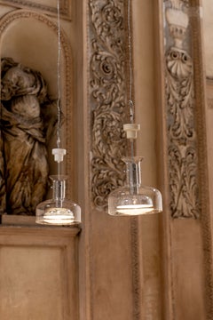 Pair of Crystal Pendant Lights by Anders Pehrson for Ateljè Lyktan, Sweden 1970