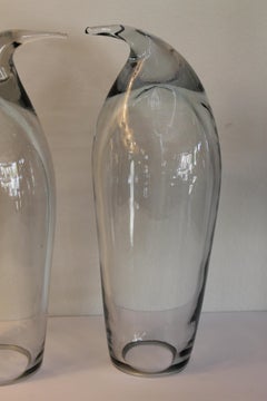 Pair of Crystal Penguins by Blenko