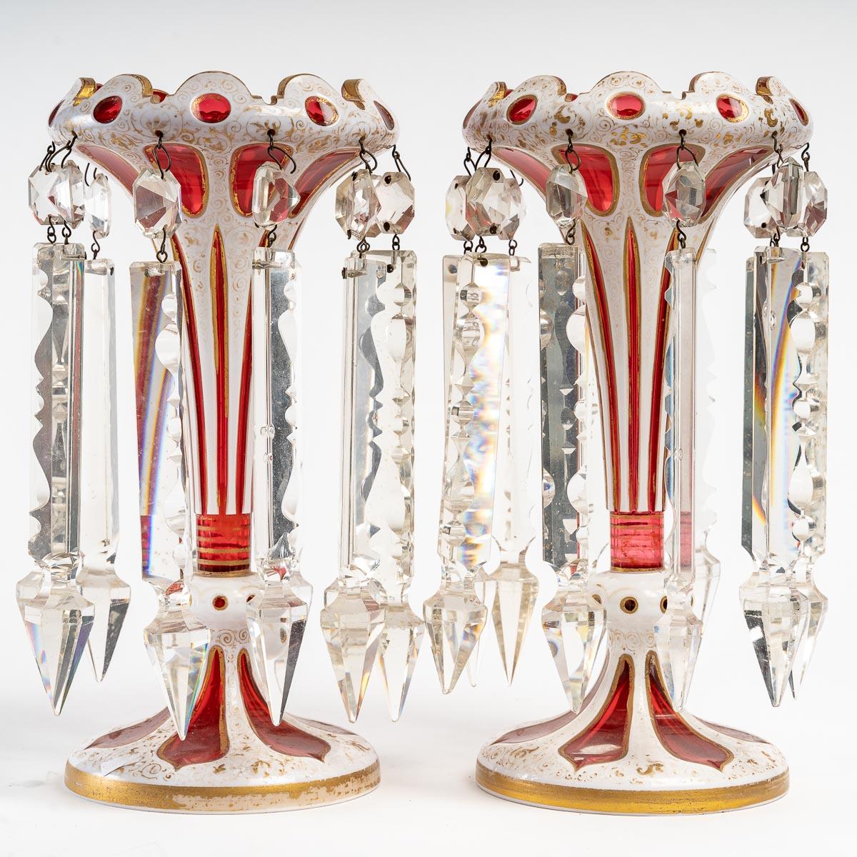 Mid-19th Century Pair of crystal pineapple holders, 19th century For Sale