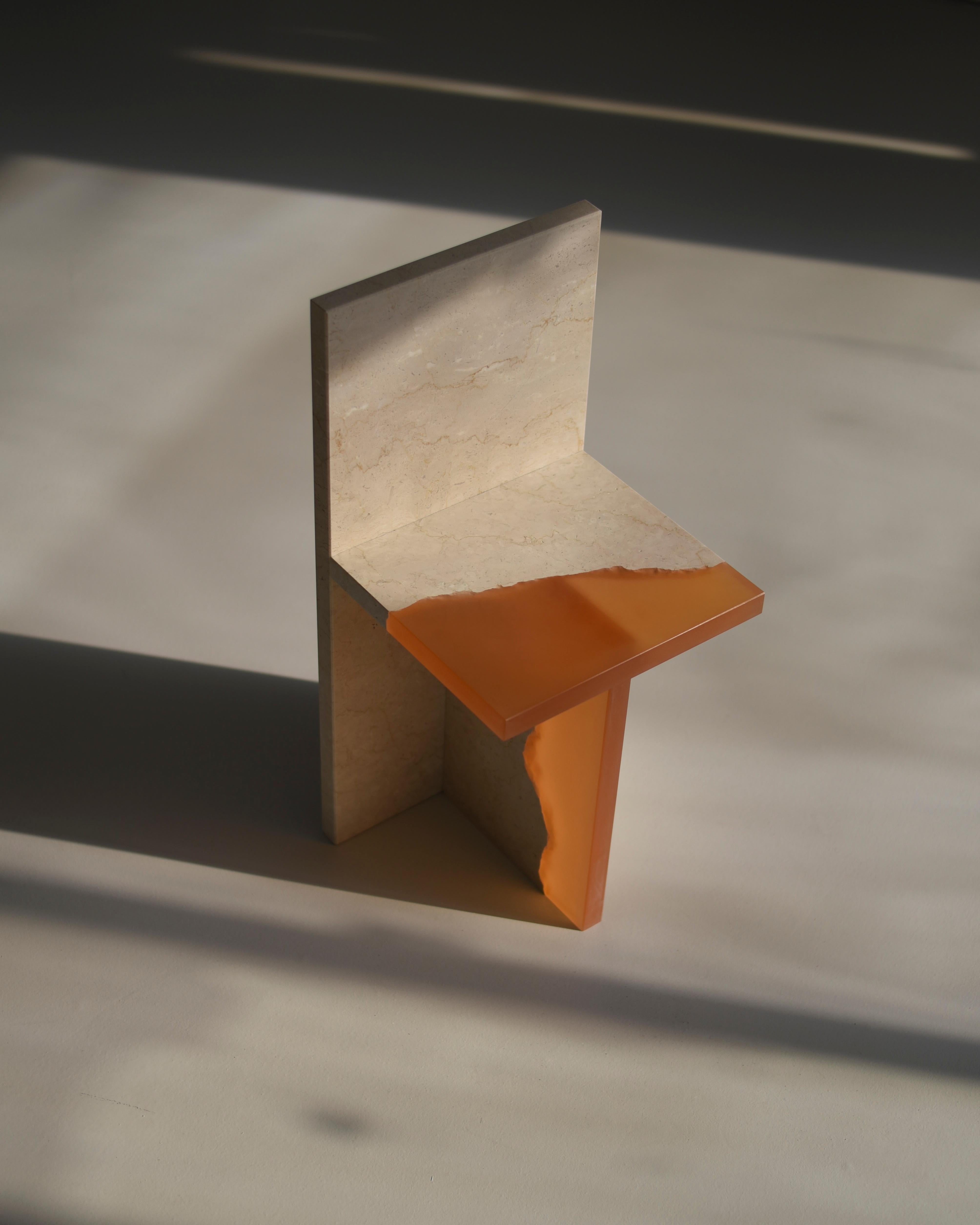 Korean Pair of Crystal Resin and Marble, Fragment Chair, Jang Hea Kyoung