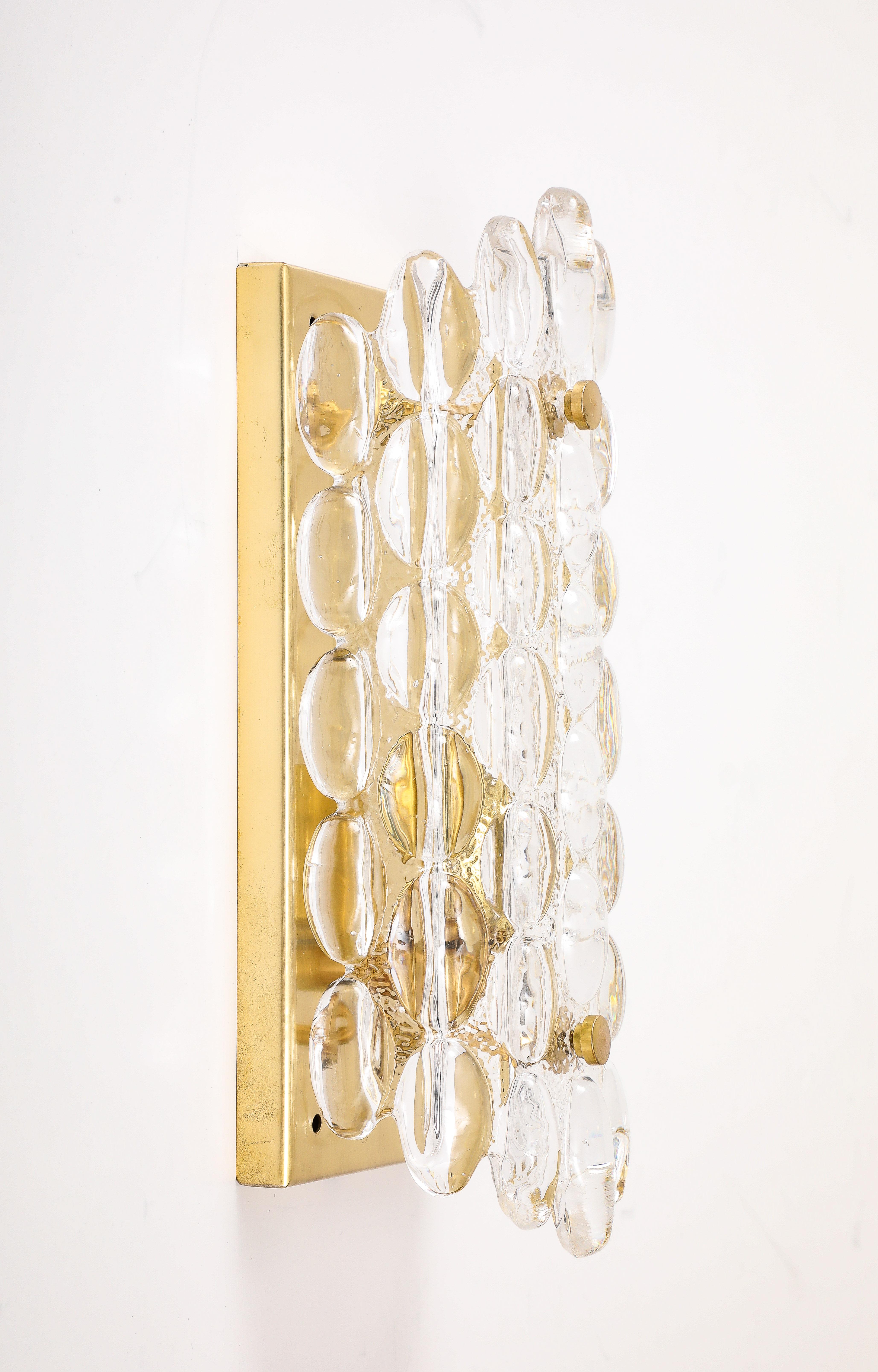 Mid-20th Century Pair of Crystal Sconces by Carl Fagerliund for Orrefors. ( 4 Pairs available) For Sale