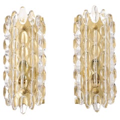 Pair of Crystal Sconces by Carl Fagerliund for Orrefors. ( 4 Pairs available)