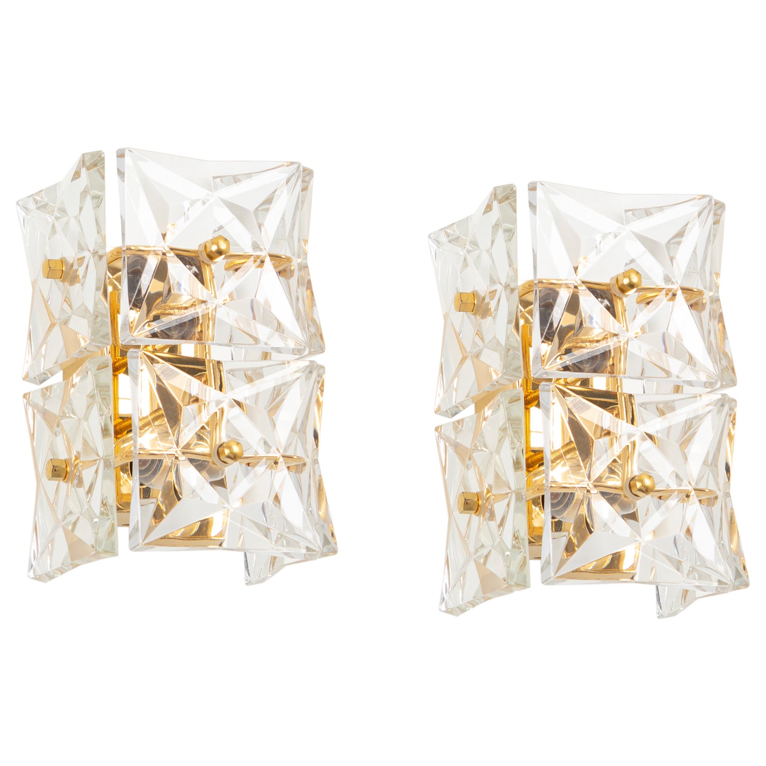 Pareja de apliques de cristal de Kinkeldey, Alemania, años 70