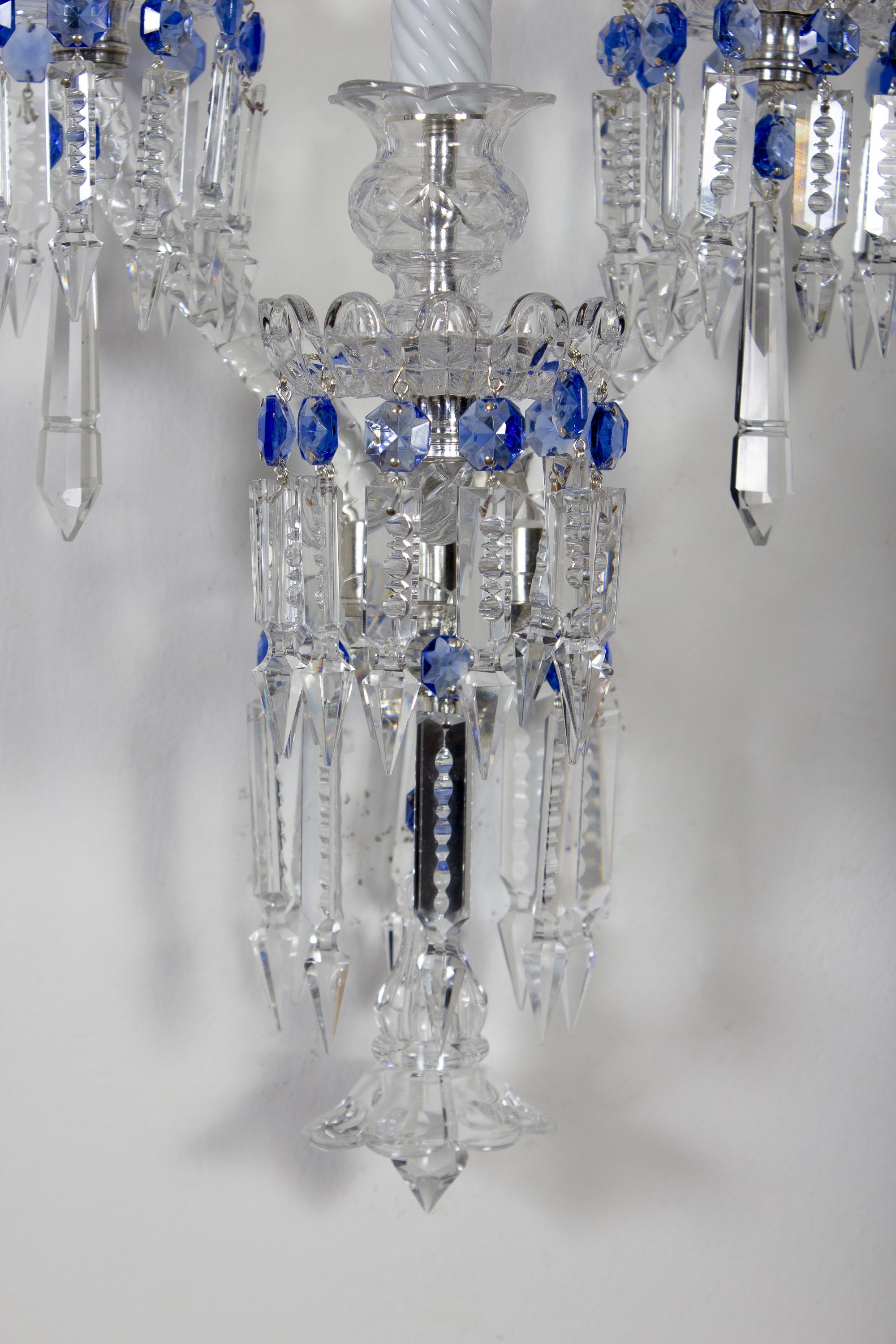 Pair of Crystal Sconces, France, 1930s In Excellent Condition For Sale In Rome, IT