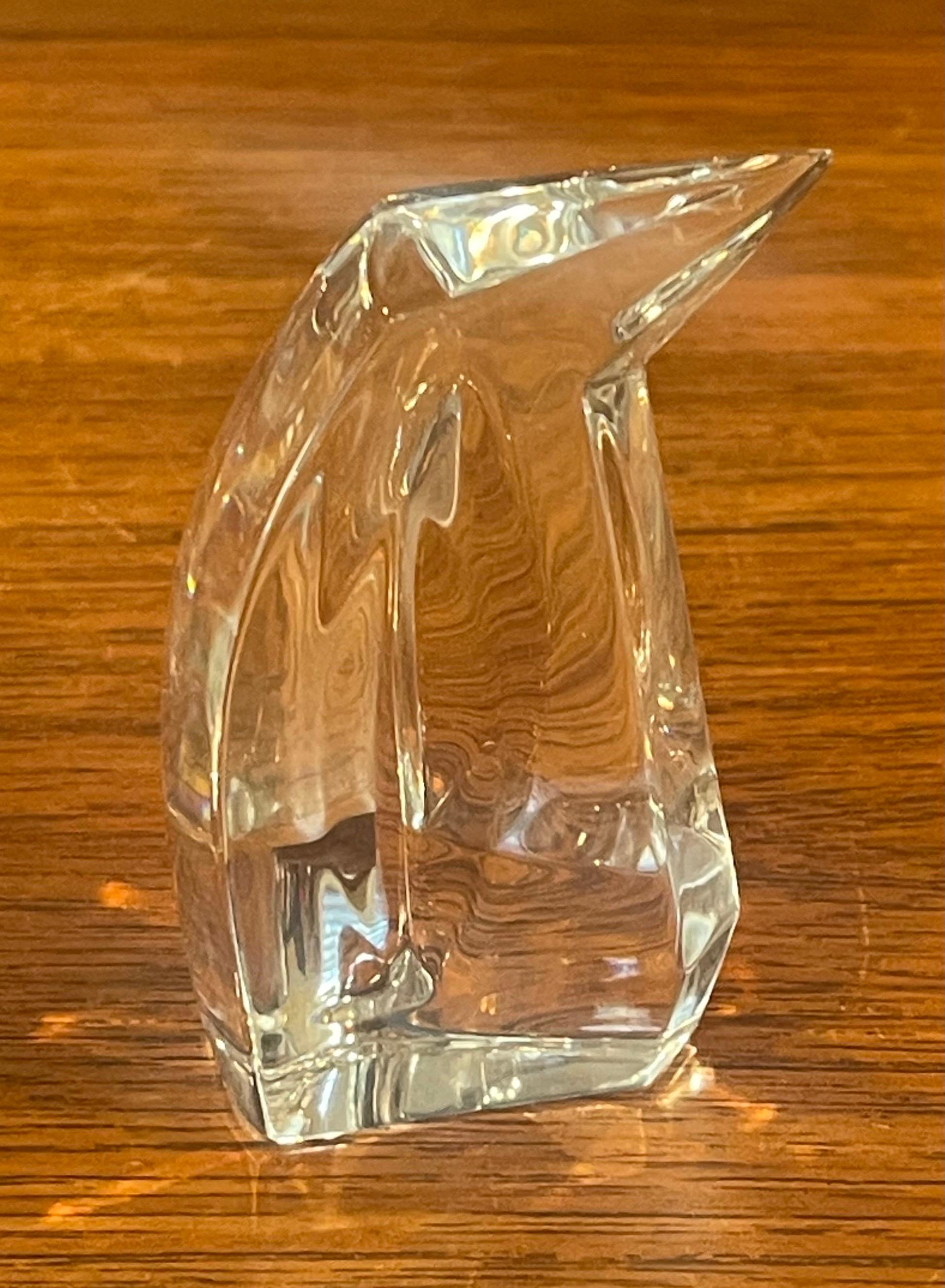 Pair of Crystal Stylized Penguin Sculptures by Val St. Lambert For Sale 5