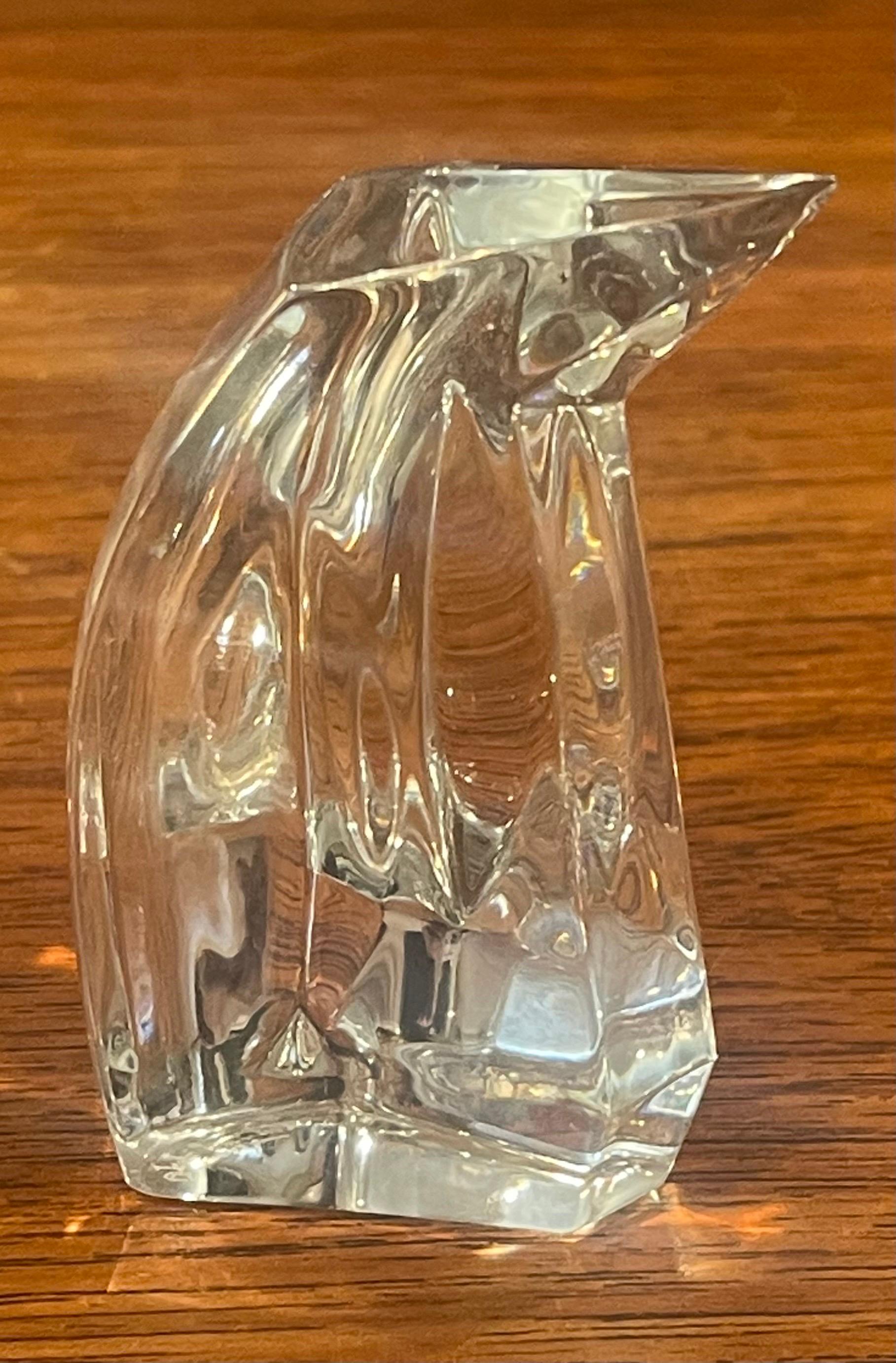 Pair of Crystal Stylized Penguin Sculptures by Val St. Lambert For Sale 6