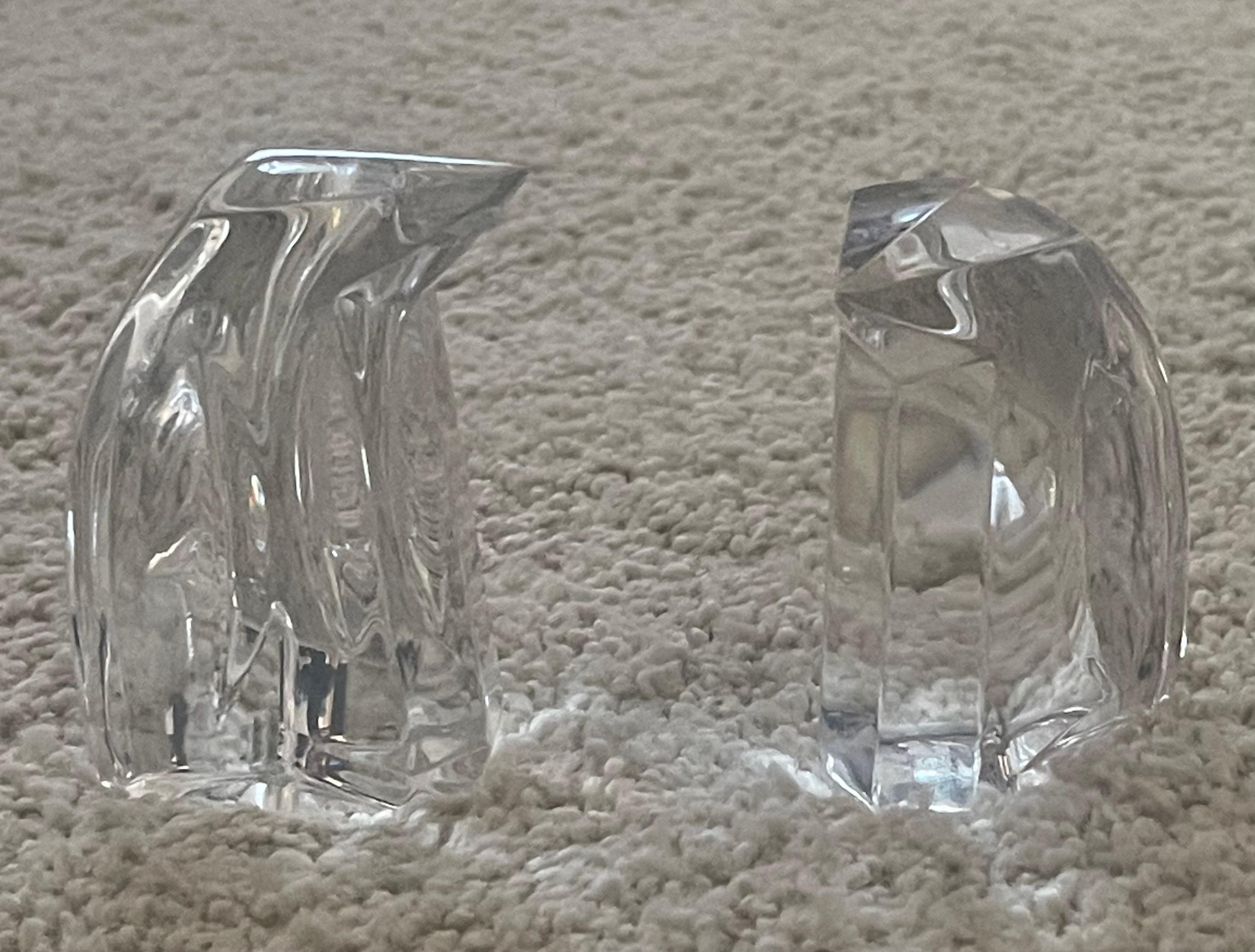 Pair of Crystal Stylized Penguin Sculptures by Val St. Lambert For Sale 10