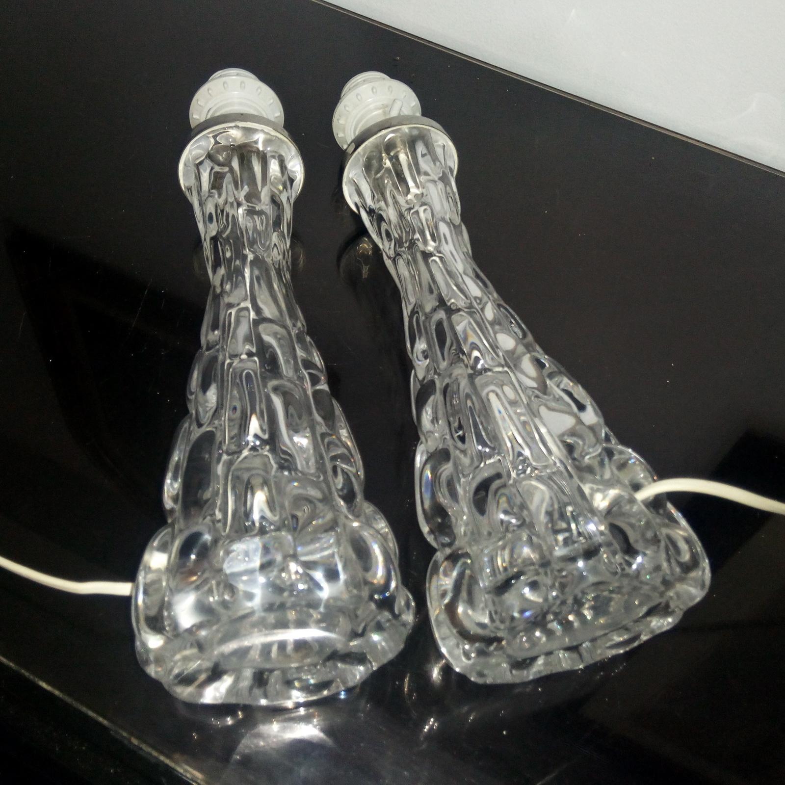 Paar Kristall-Tischlampen von Carl Fagerlund für Orrefors im Angebot 3
