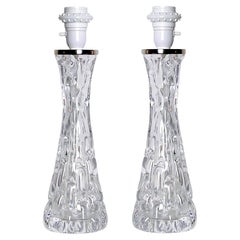 Retro Pair of Crystal Table Lamps by Carl Fagerlund for Orrefors