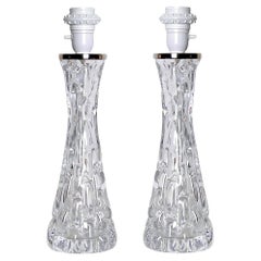 Pair of Crystal Table Lamps by Carl Fagerlund for Orrefors