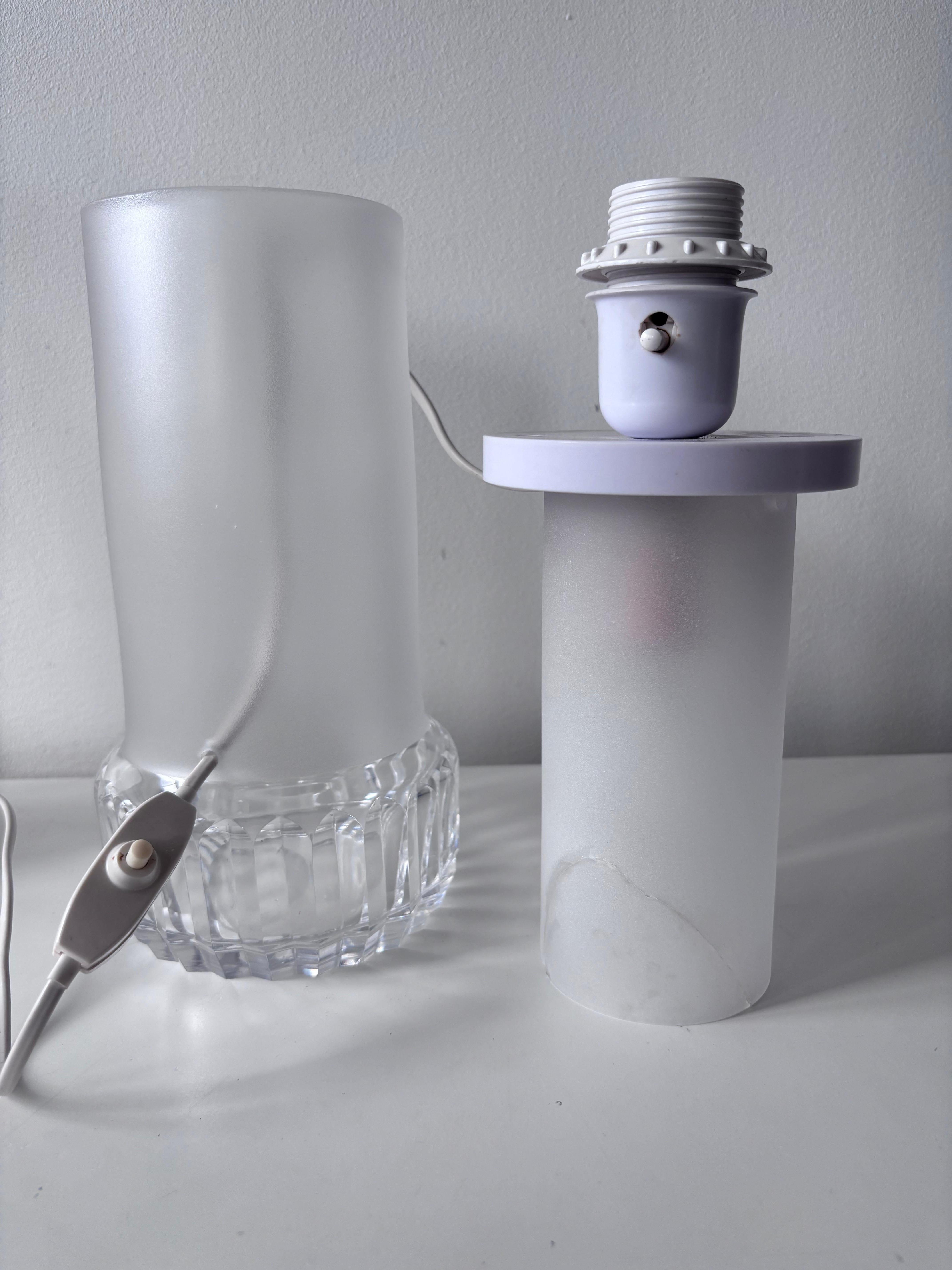 Paire de lampes de table en cristal par Ove Sandberg pour Kosta, Suède, années 70 en vente 5