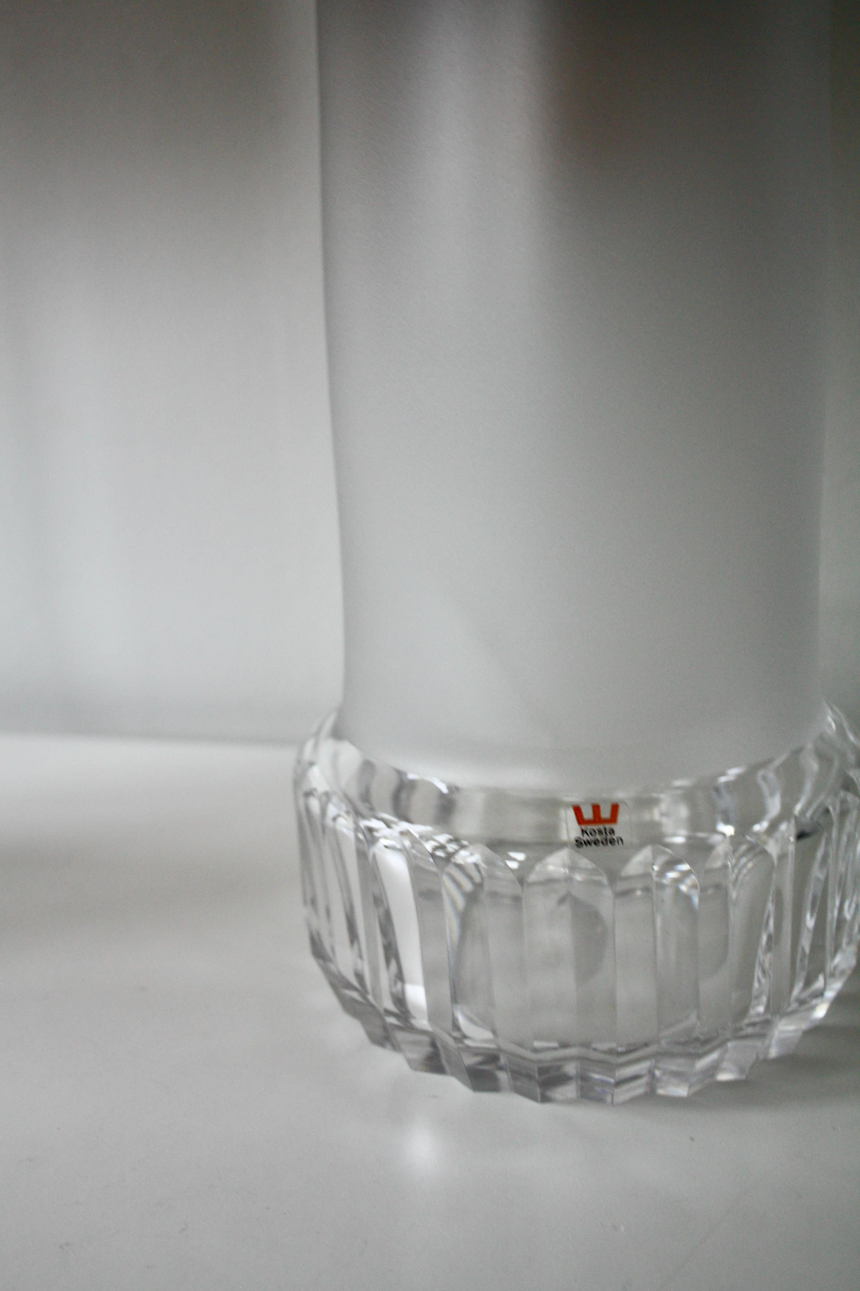 Paire de lampes de table en cristal par Ove Sandberg pour Kosta, Suède, années 70 Bon état - En vente à Västra Frölunda, SE