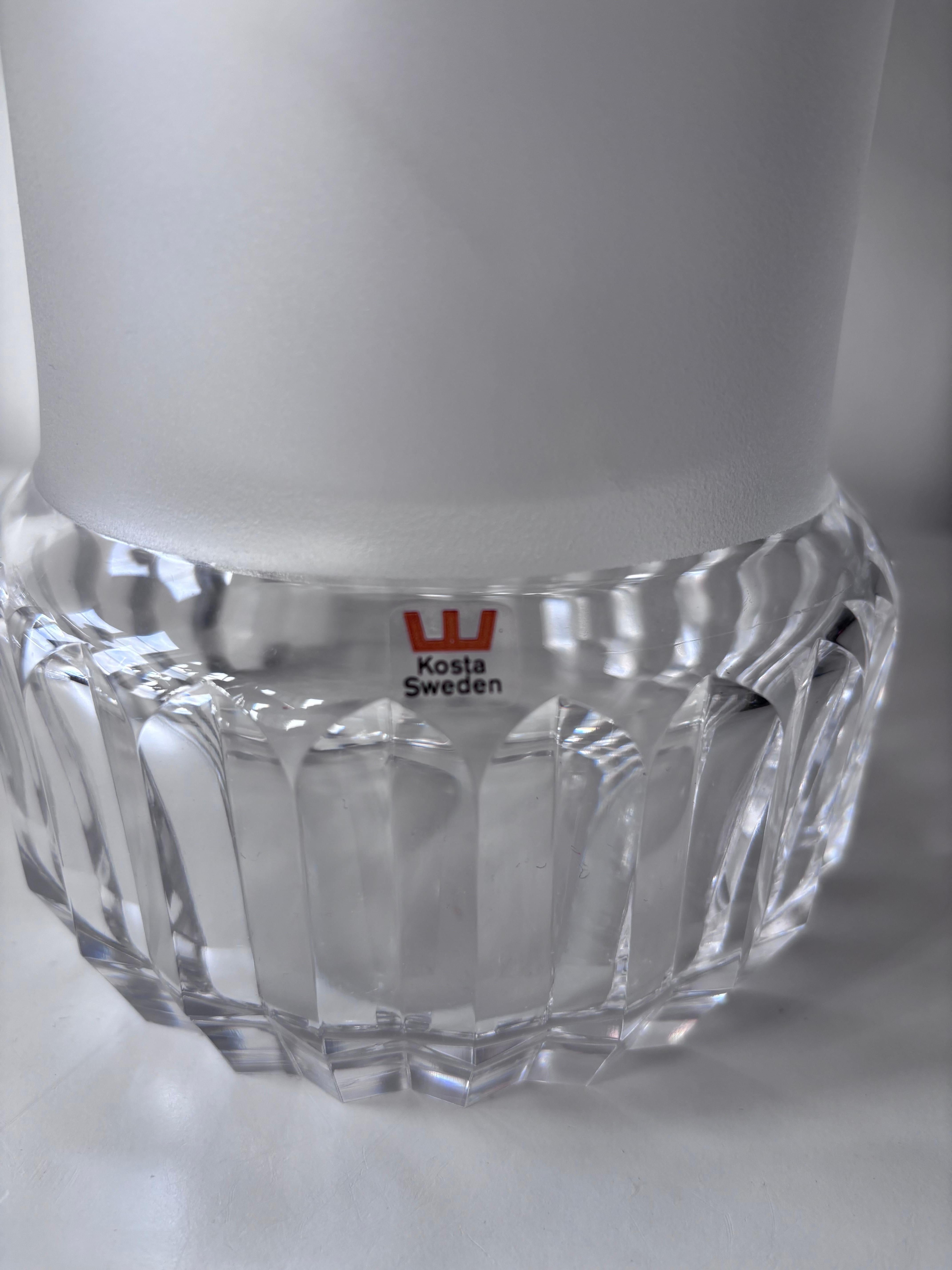 Paire de lampes de table en cristal par Ove Sandberg pour Kosta, Suède, années 70 en vente 1