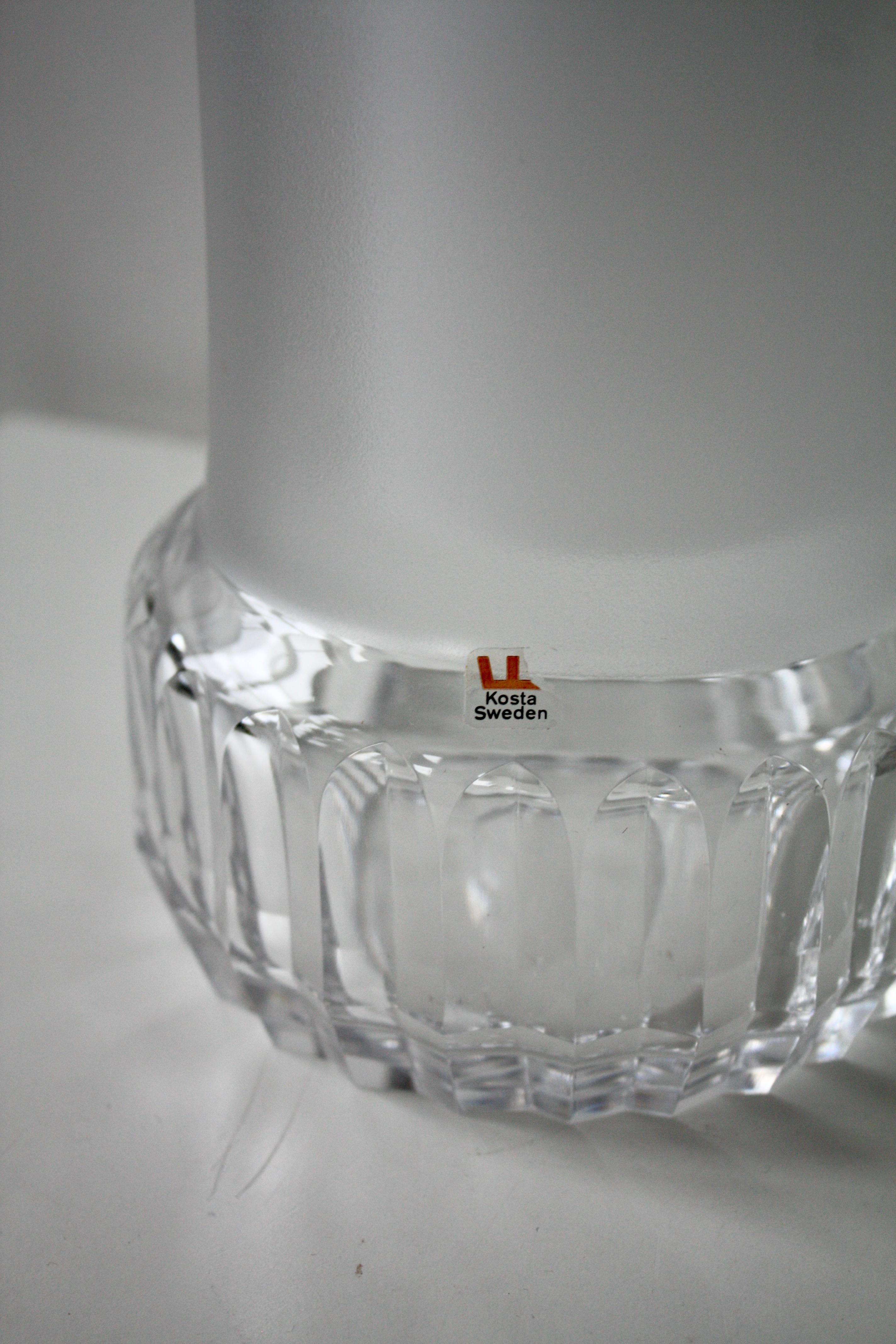 Paire de lampes de table en cristal par Ove Sandberg pour Kosta, Suède, années 70 en vente 1