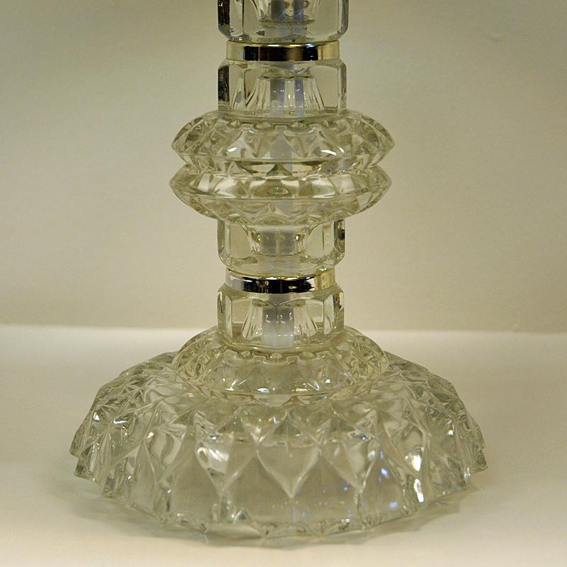 Swedish Pair of vintage Glass Table Lamps from Kosta, Sweden 1960s