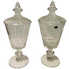 Pair of Crystal Urns Val Saint Lambert Belgium