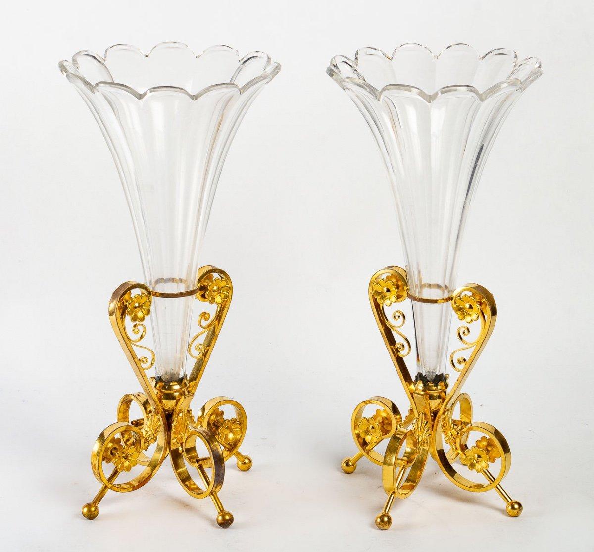 Pair of crystal vases
Napoleon III period, late 19th century.
In perfect condition.
Diameter : 19 cm
Height : 40 cm.