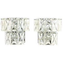 Pair of Crystal Wall Lights, Baccarat Style