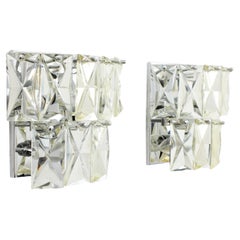 Pareja de apliques de cristal, estilo Baccarat