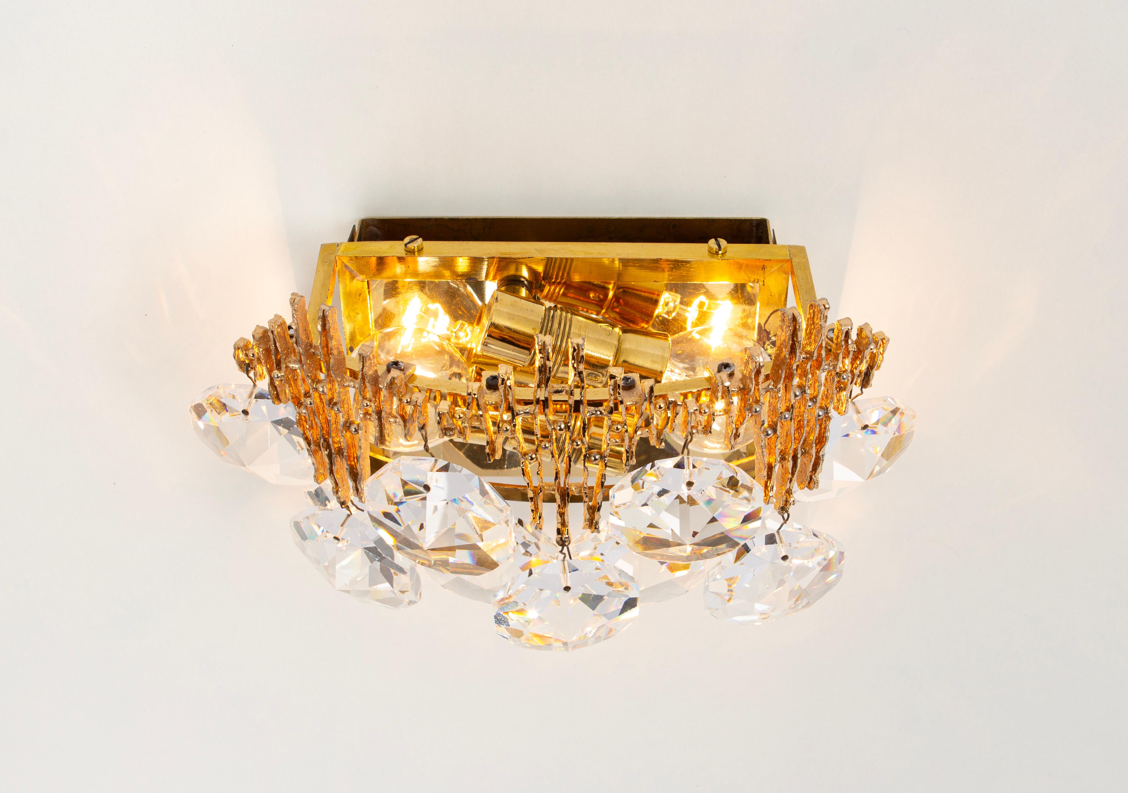 Pair of Crystal Wall Lights, Sciolari Design, Palwa, Germany, 1960s For Sale 2