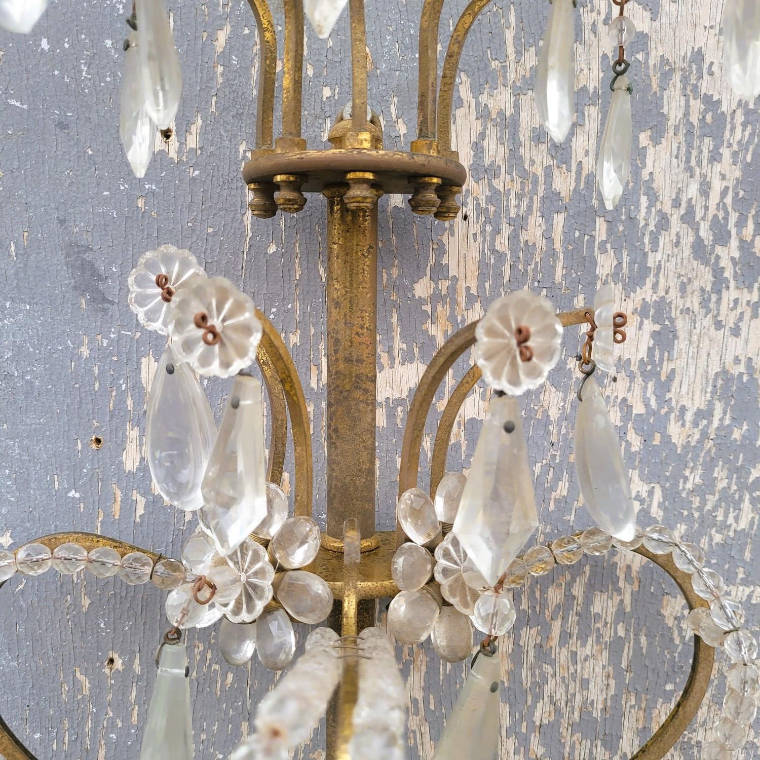 Pareja De Apliques De Cristal, Siglo XIX en Bueno estado para la venta en MARSEILLE, FR