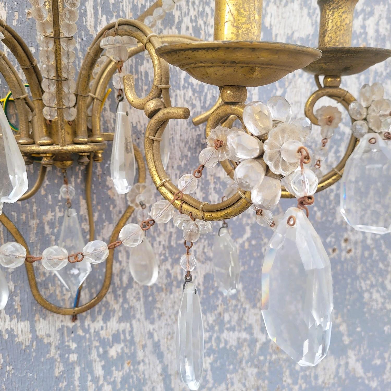 Pareja De Apliques De Cristal, Siglo XIX en venta 2