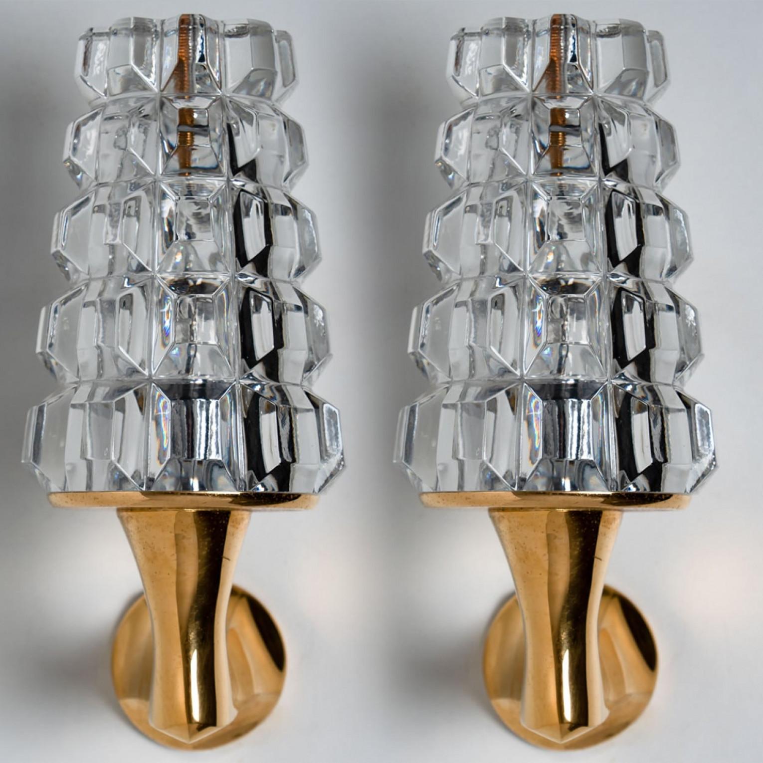 Pair of Crystall Wallsconce, France, Europe, 1970s en Bueno estado para la venta en Rijssen, NL