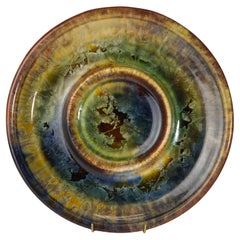 Pair of Crystalline Glaze Divided Serving Platters by Kent Follette