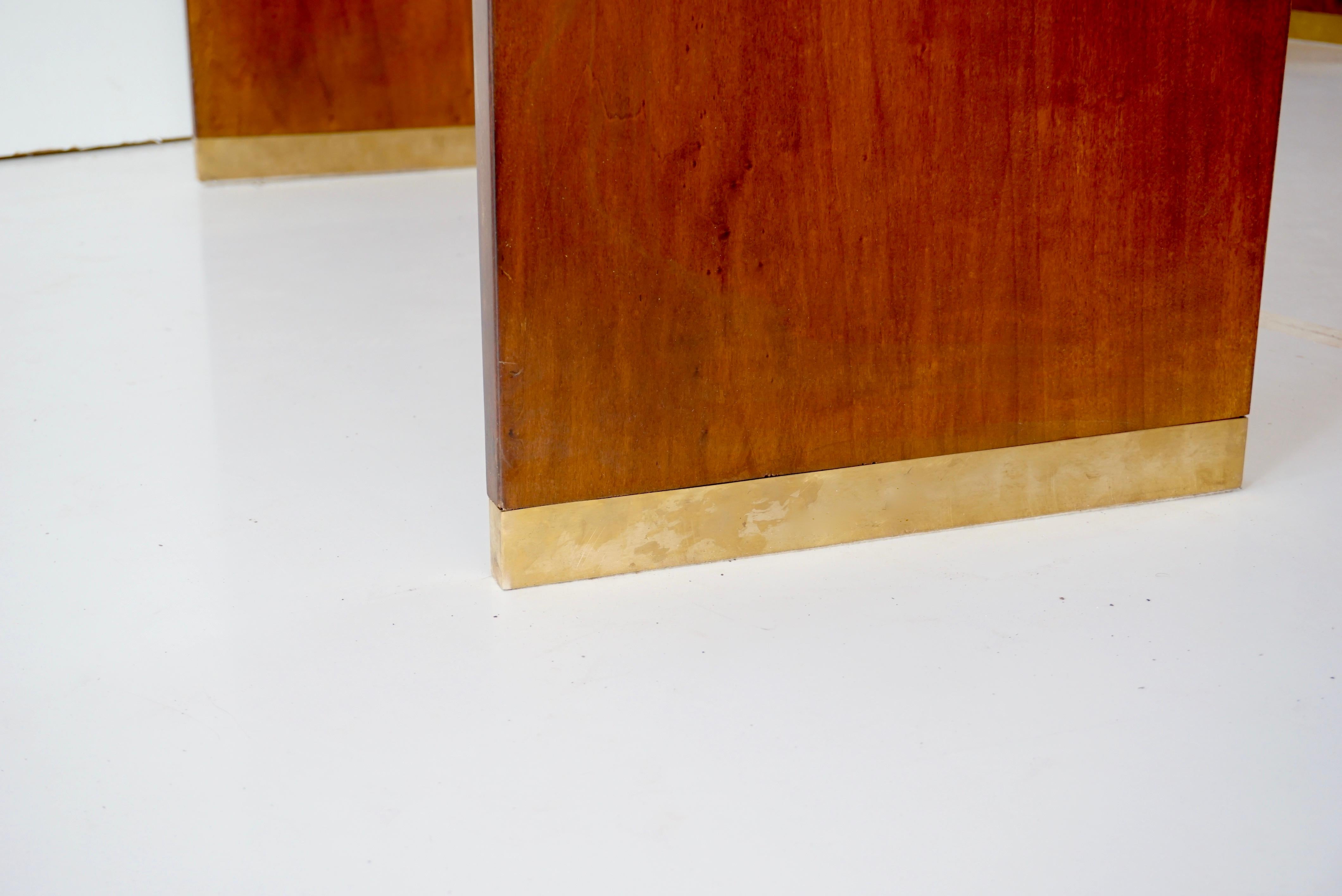 Konsolentische aus Holz, Messing und Marmor von C&U Lorenzo Ciompi, Italien, 2022, Paar im Angebot 6