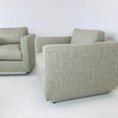 Pair of Cube Chairs in the Style of Milo Baughman