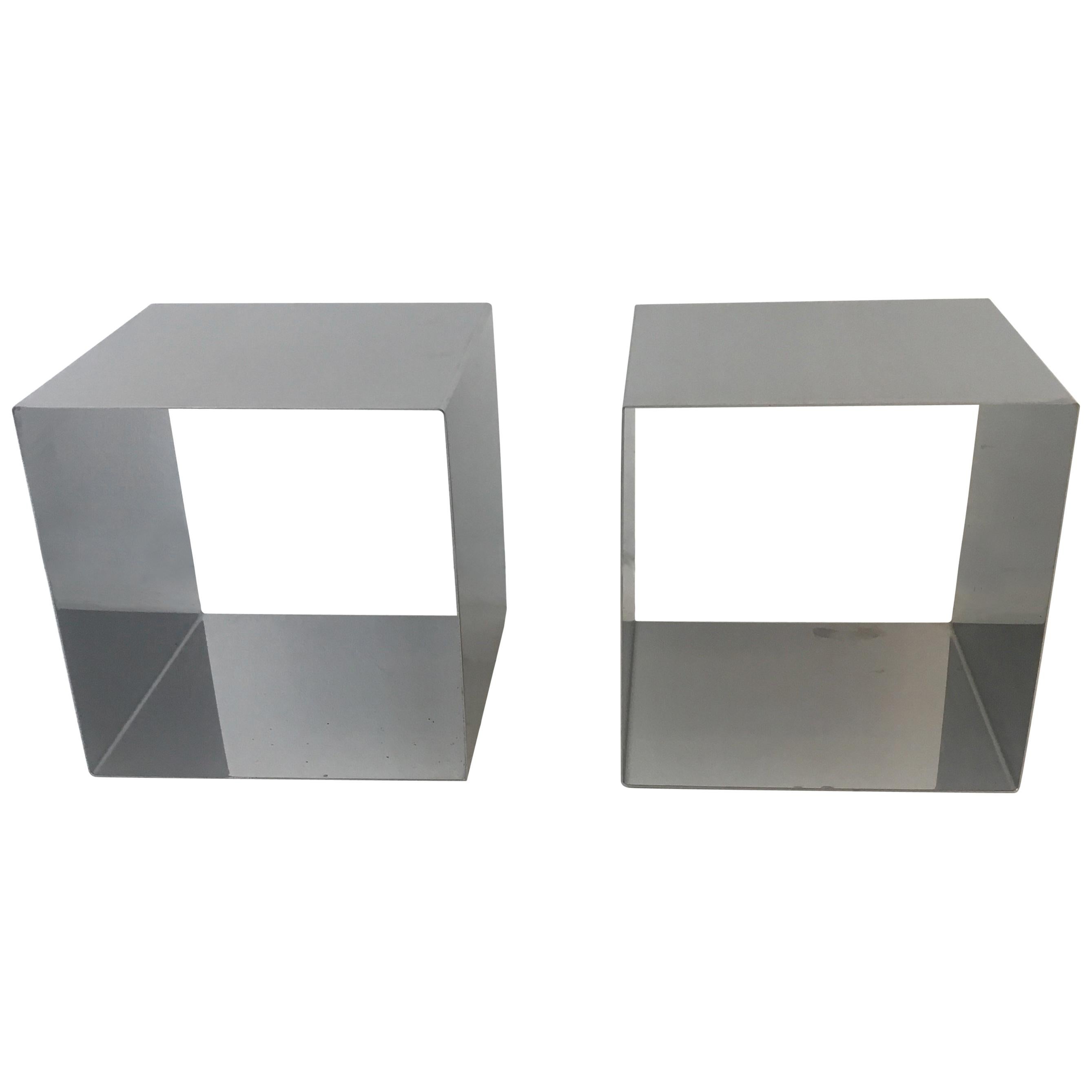 Pair of Cube Coffee Tables by Maria Pergay
