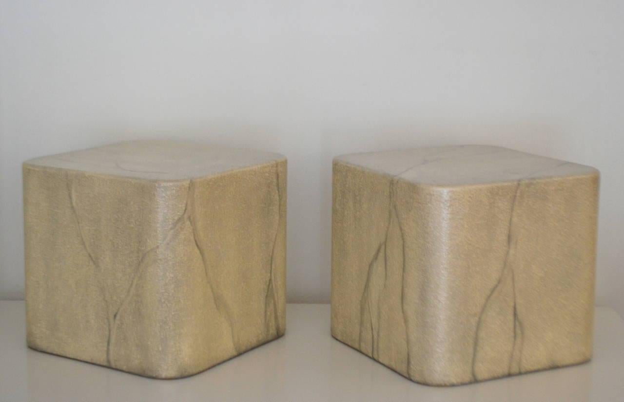 Pair of Cube Form Side Tables 2