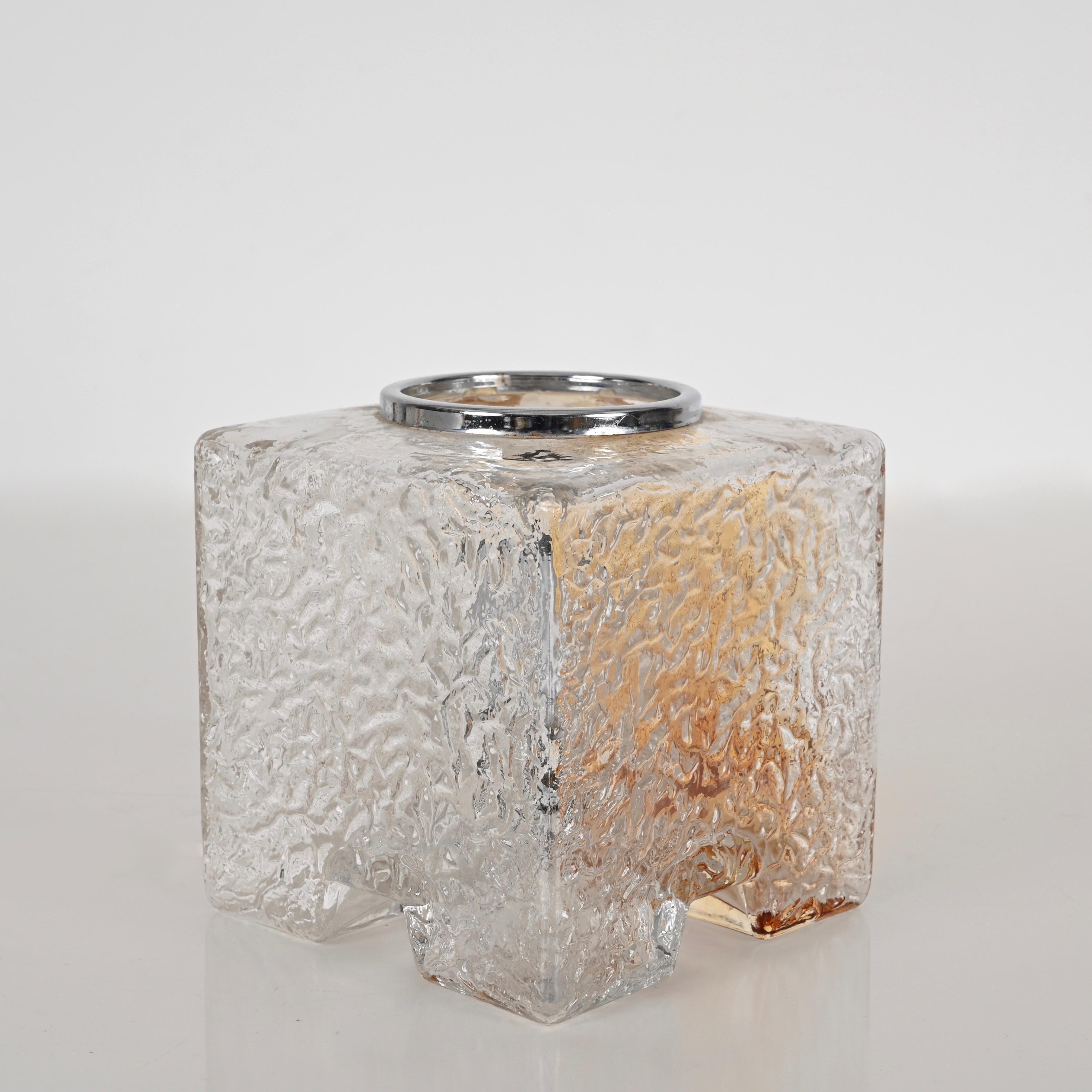 Pair of Cube Murano Glass Table Lamp by Toni Zuccheri for Mazzega, Italy, 1970s For Sale 3