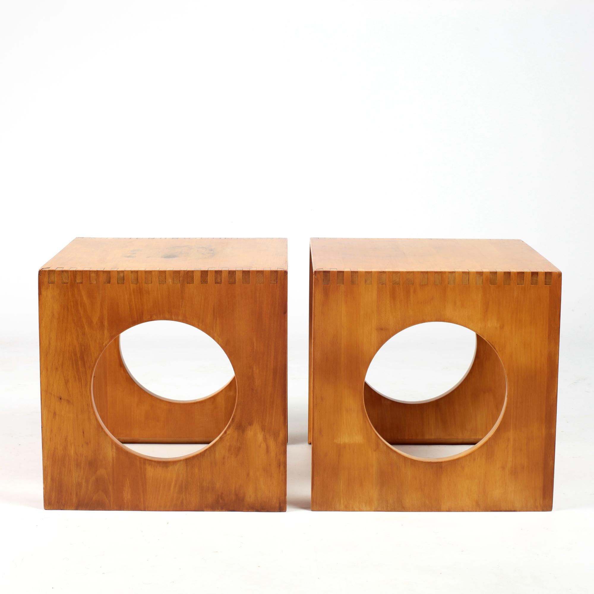 Pair of Cube Tables by Jens Quistgaard for Richard Nissen Denmark, 1980's 3